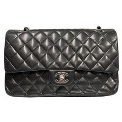 2008 Chanel. 2.55 Timeless Black Leather Shoulder Bag