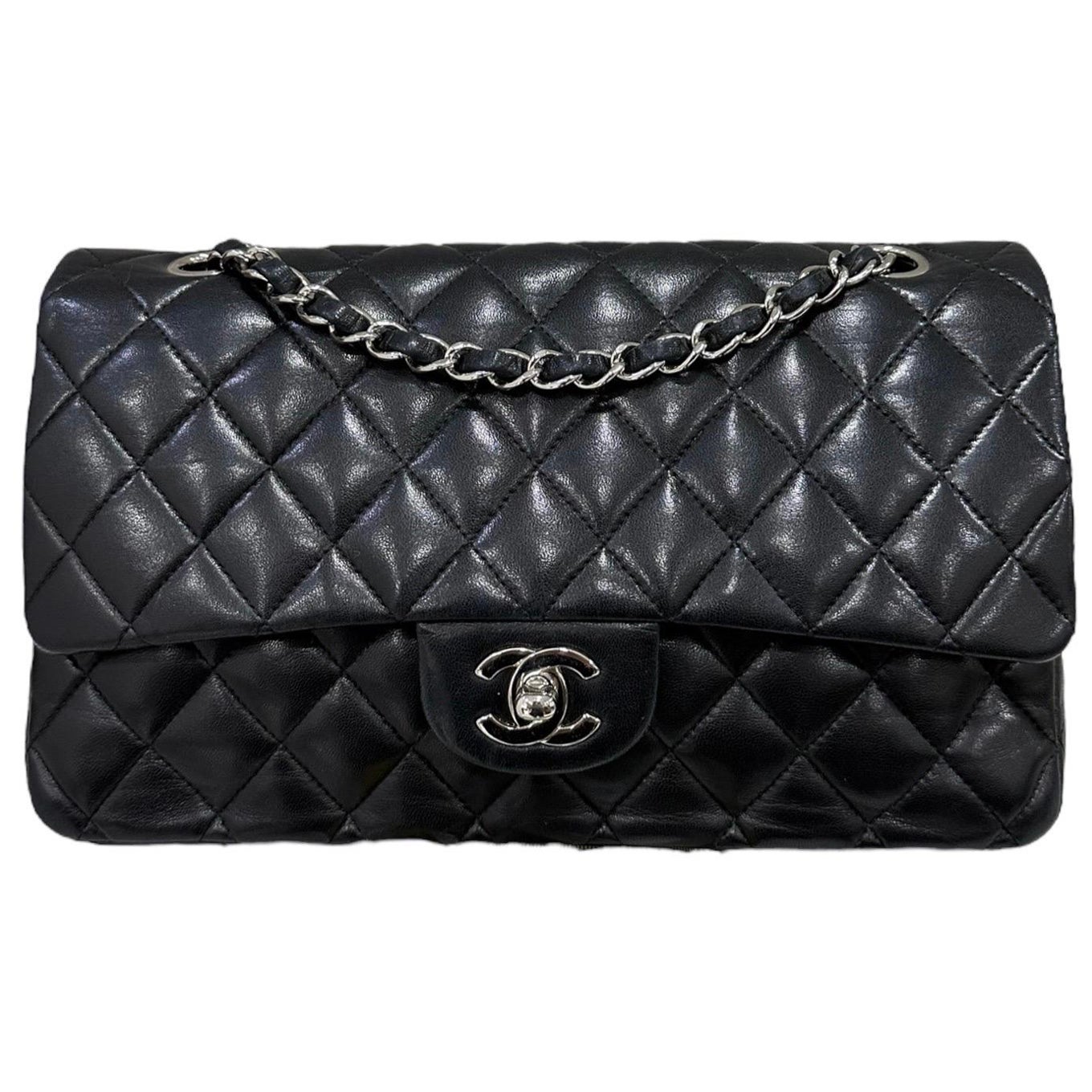 2008 Chanel. 2.55 Timeless Black Leather Shoulder Bag