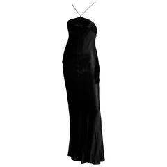 Free Shipping: Iconic Donna Karan New York DKNY Black Minimalist Backless Gown!