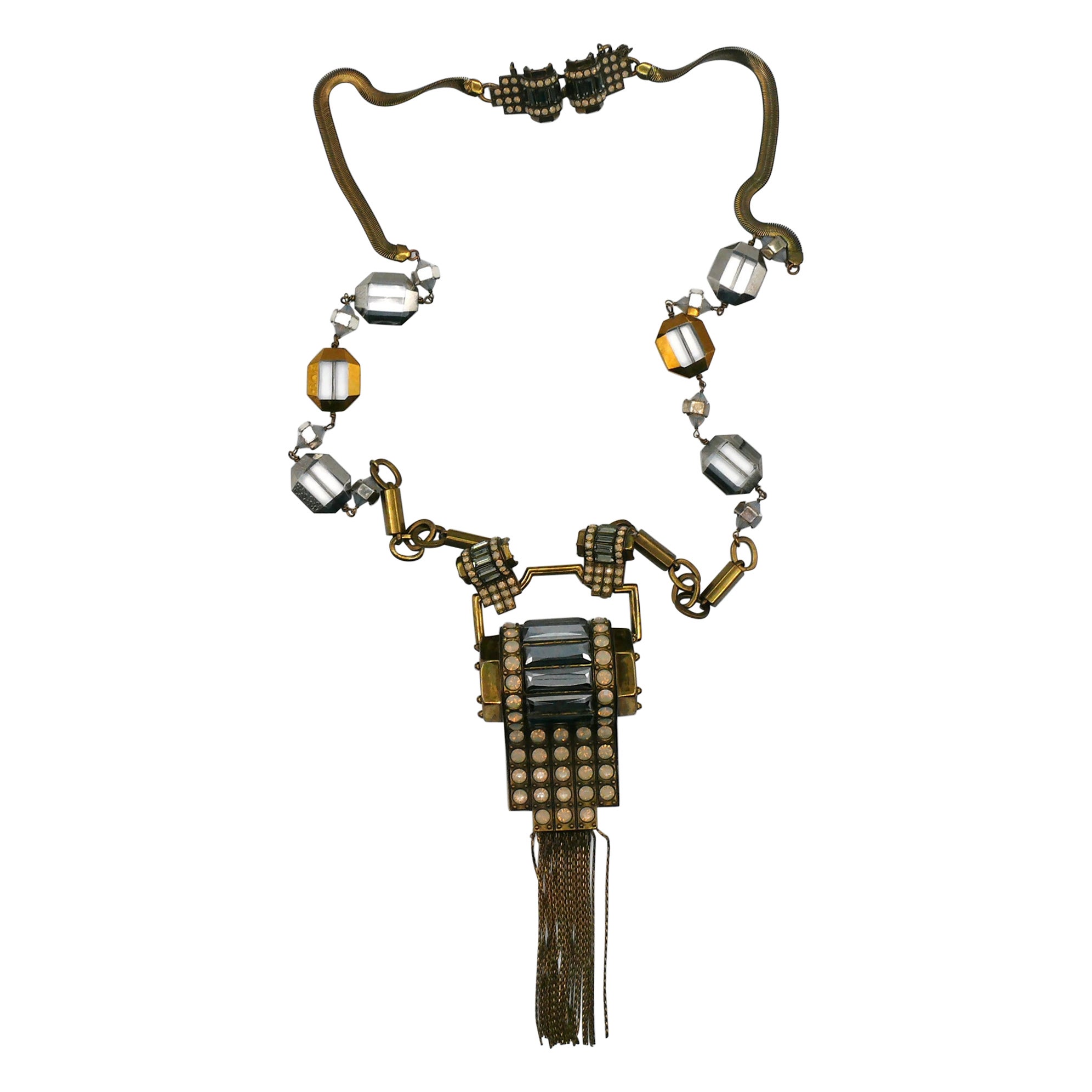 JEAN PAUL GAULTIER Statement Art Deco Inspired Sautoir Necklace For Sale
