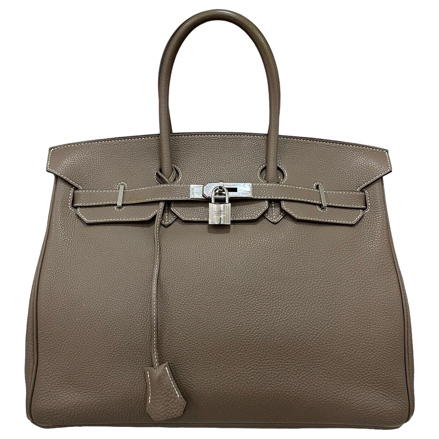 2008 Hermès Birkin 35 Togo Leather Toundra Top Handle Bag For Sale