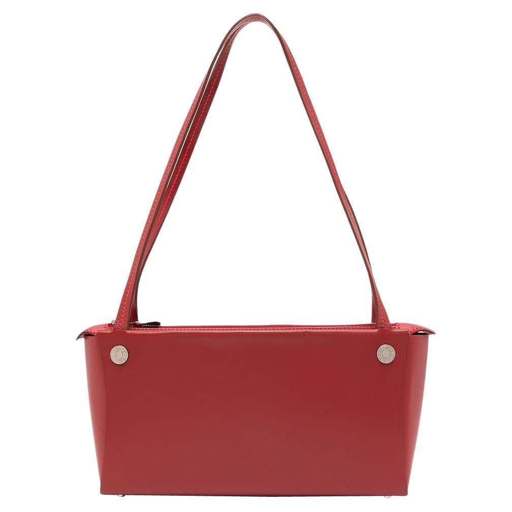 Hermes Red Leather Shoulder Bag  For Sale