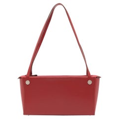 Hermes Red Leather Shoulder Bag 