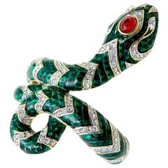 Kenneth Jay Lane Green Enamel Serpent Bracelet Kenneth Jay Lane Green Enamel Serpent Bracelet