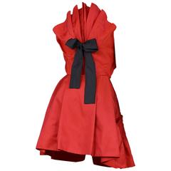 Christian Lacroix Red Taffeta Bow Dress 3