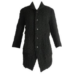 Retro Rei Kawakubo Black Wool Coat