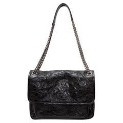 Yves Saint Laurent Black Medium Matelasse Monogram Niki Bag