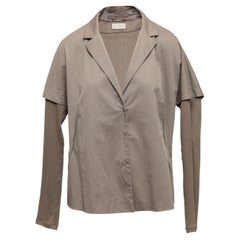 Brunello Cucinelli Taupe Layered Long Sleeve Top