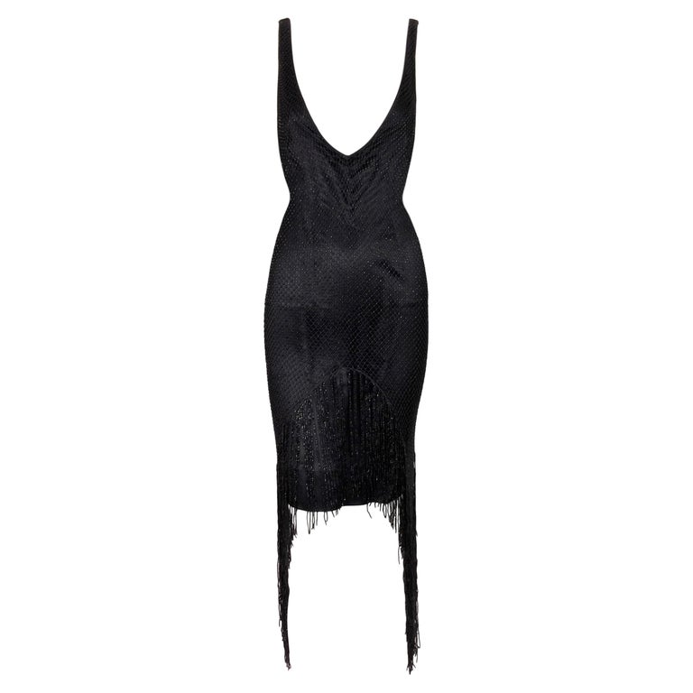 Tom Ford Fringe Dress Tom Ford Fringes Embroidery Dress  Women|AB3370FAX1201DP120