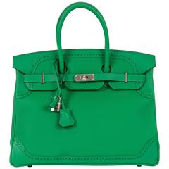 New Special Order Hermès Ghillies Bamboo Birkin Bag 35cm at 1stDibs