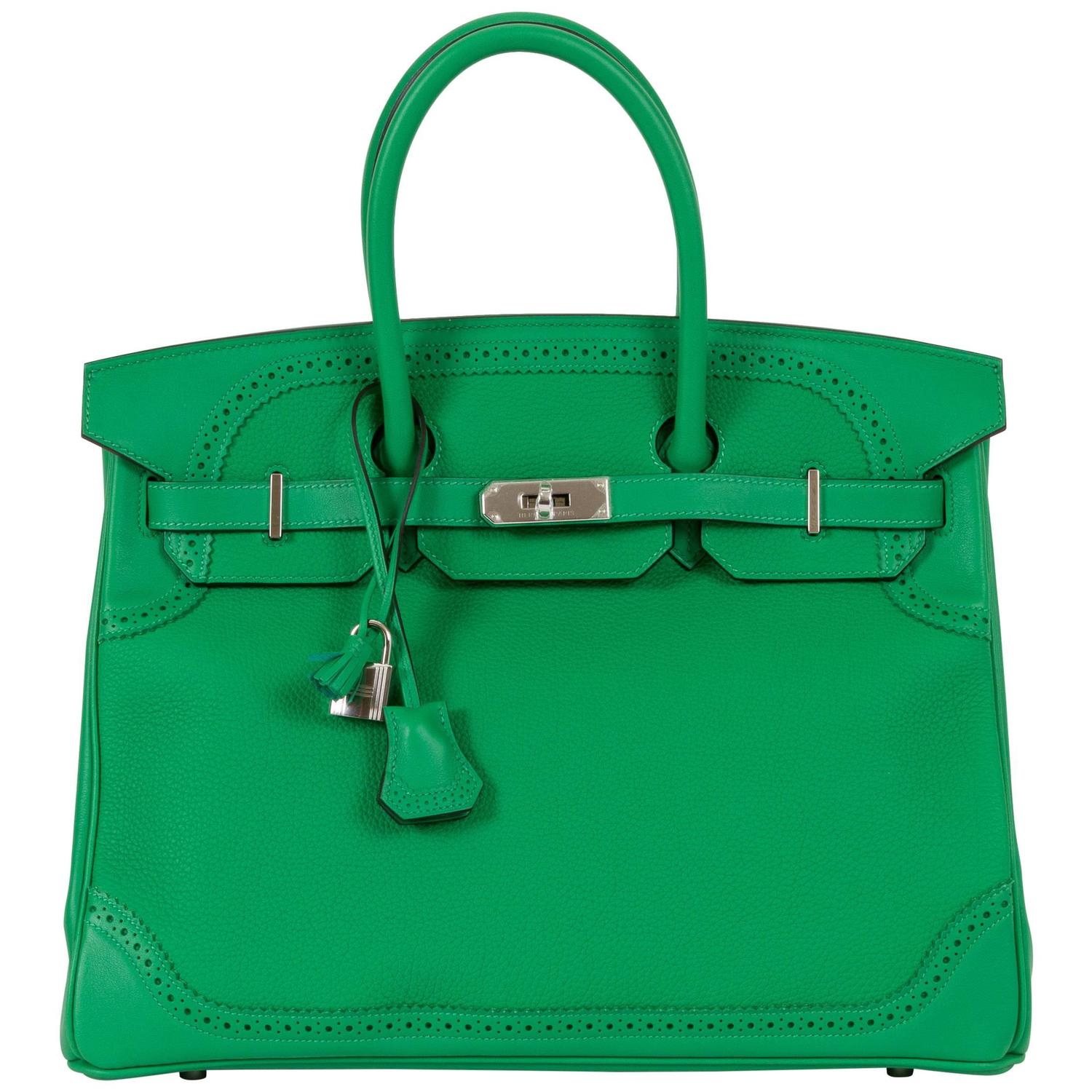New Special Order Hermès Ghillies Bamboo Birkin Bag 35cm at 1stdibs