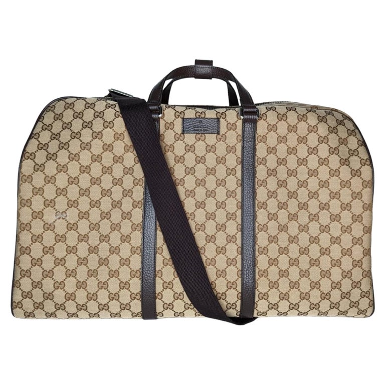GUCCI Black Soft GG Supreme carry-on Duffle Travel Bag 478323