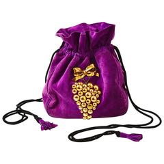 Yves Saint Laurent Suede Drawstring Bag