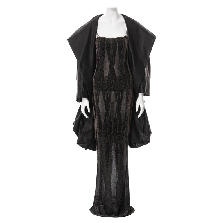 Christian Dior by John Galliano black lurex evening dress and coat, ss ...