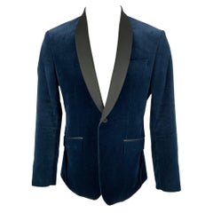 TED BAKER Size 40 Navy Black Velvet Shawl Collar Sport Coat