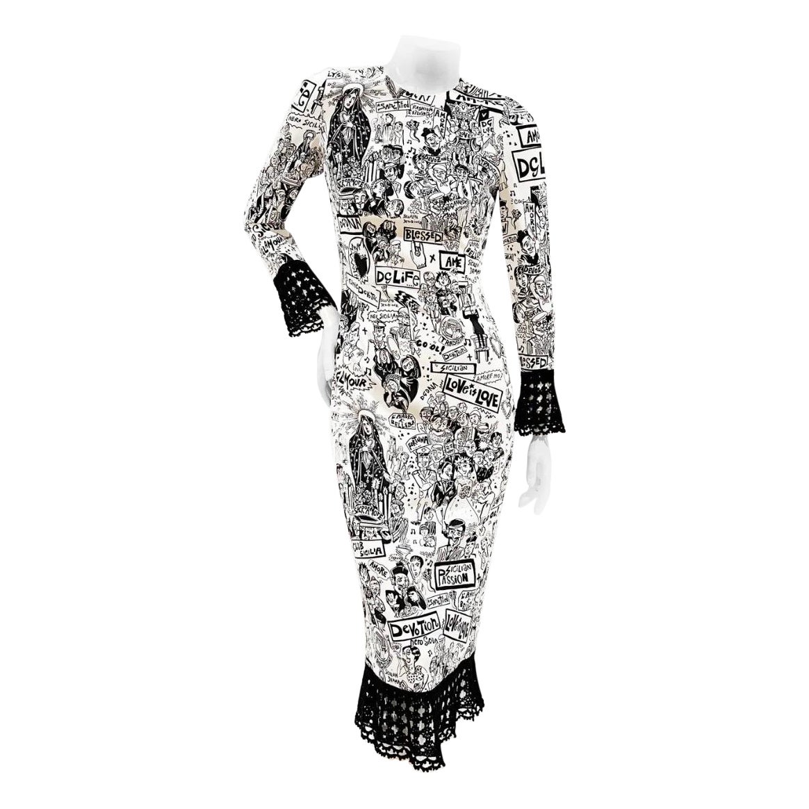 Dolce & Gabbana Graffiti Logo Print Dress Fall2022 For Sale