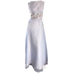 MELBRAY Of London 1960s Ice Blue Silk Chiffon Vintage 60s Gown / Maxi Dress 5