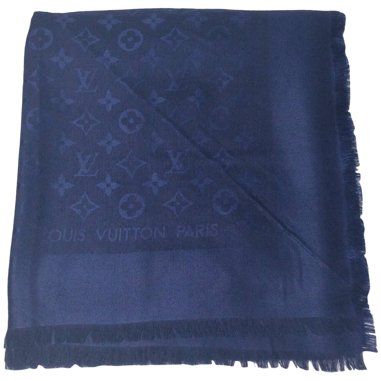 Louis Vuitton Navy LV Print Scarf
