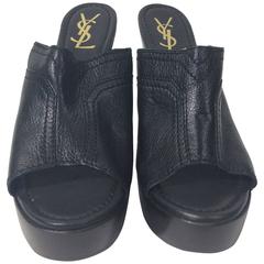 YSL Black Slide Heels