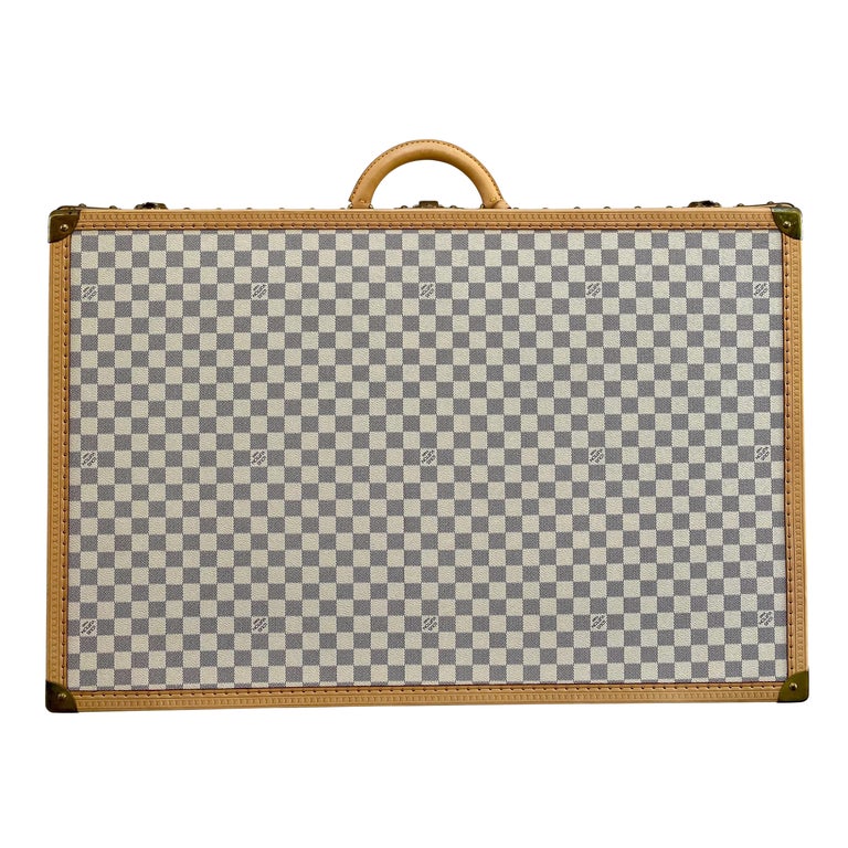 New Louis Vuitton Limited Edition Alzer Damier Azur Rare Travel Trunk 75cm  For Sale at 1stDibs