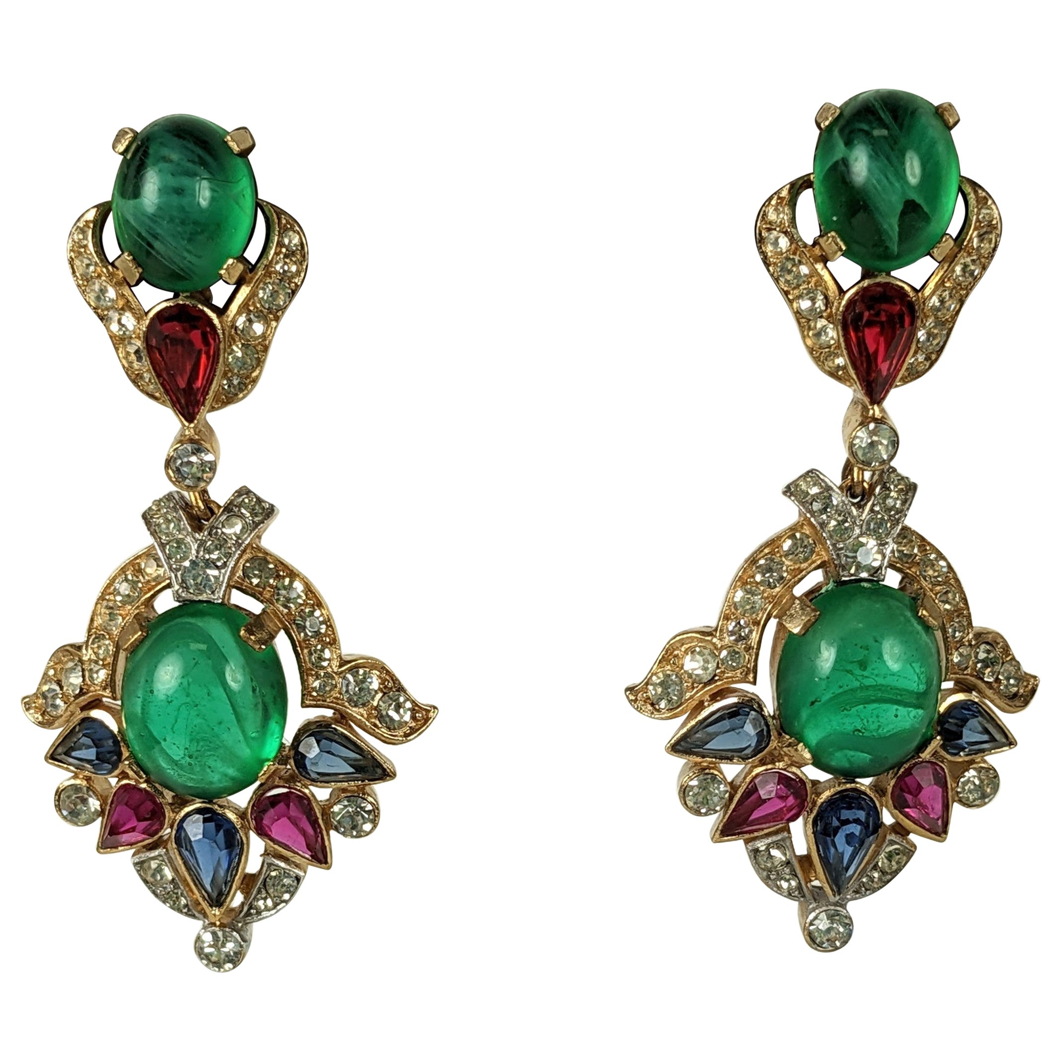 Trifari Jewels of India Moghul-Ohrringe im Angebot