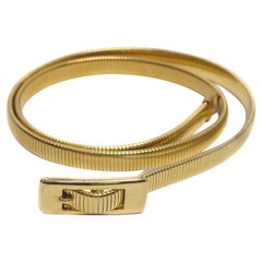 Vintage 70s Gold Stretch Disco Belt with Buckle Detail