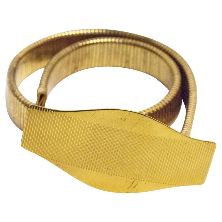 Stretch Belt - 271 For Sale on 1stDibs  gold stretchy belt, gold stretch  belt, stretchy gold belt