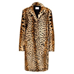 Used Verheyen London Leopard Print Coat in Natural Goat Hair Fur UK 12