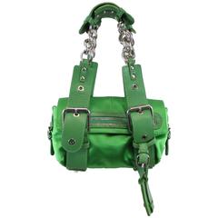 Chloe Green Silk and Maxi Chain Bag