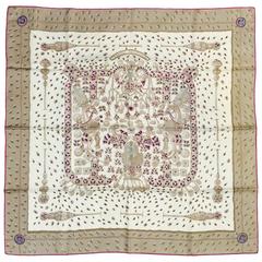Hermes Tresors Retrouve Silk Twill Carre by Annie Faivre Above Excellent