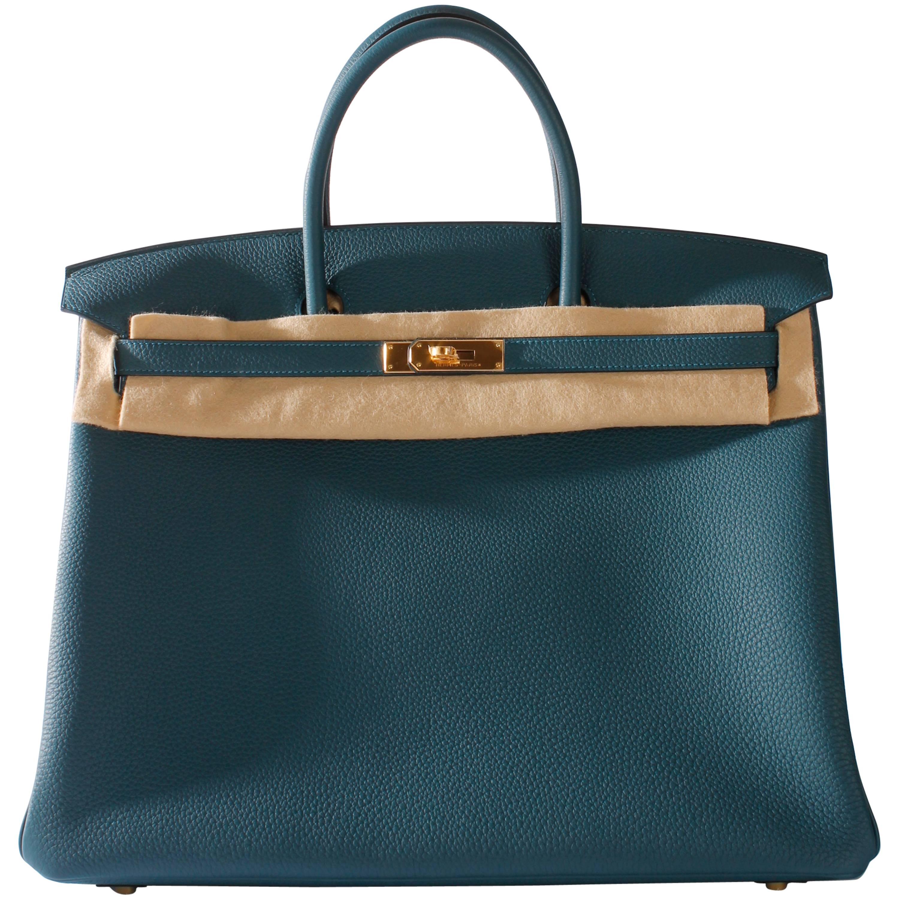 Hermès 40 cm Blue Colvert Togo 2015 Brand new in box