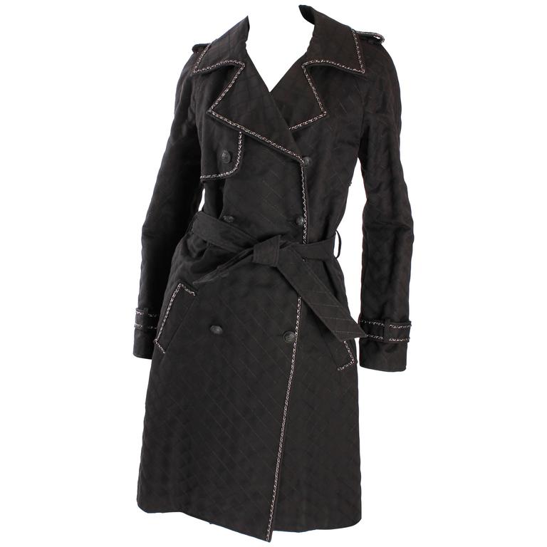 Chanel Trenchcoat - black/silver Runway For Sale at 1stDibs | chanel trench  coat, trench coat chanel