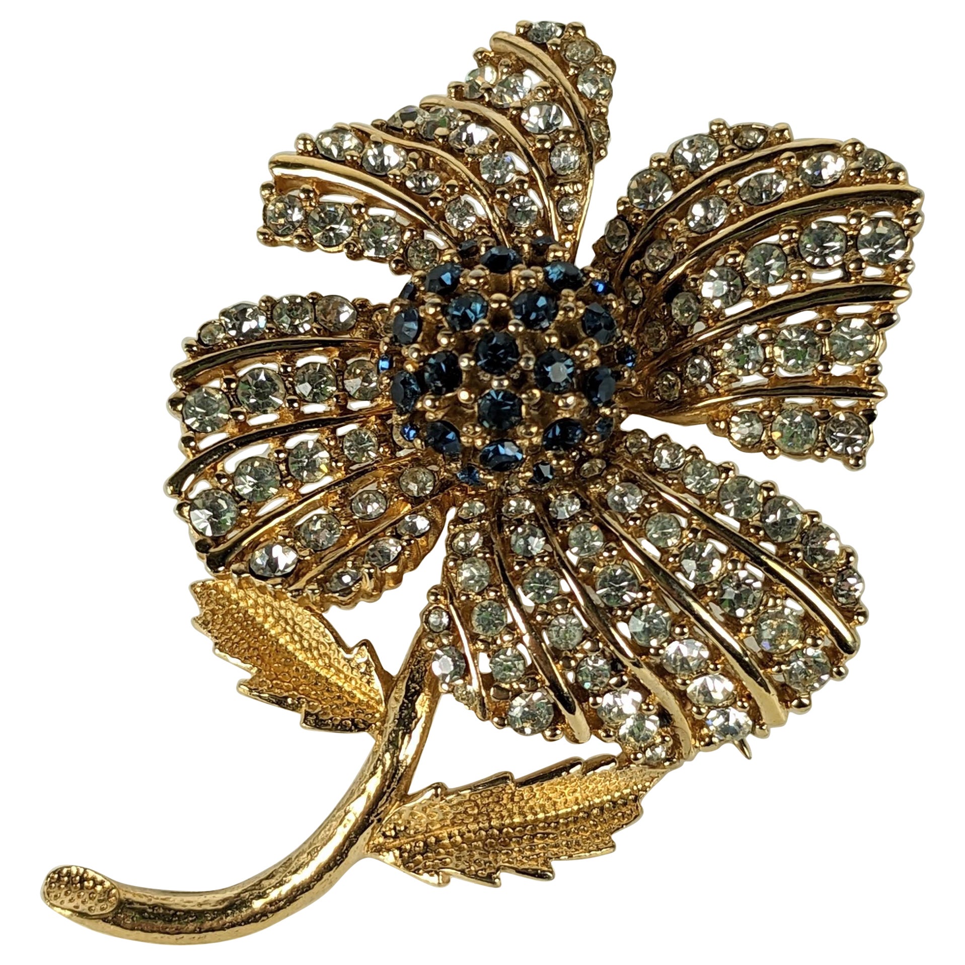 Ciner Dimensional Flower Brooch For Sale