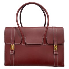 2000 Hermes Drag Bag Box Calf Rouge Rubis Top Handle Bag