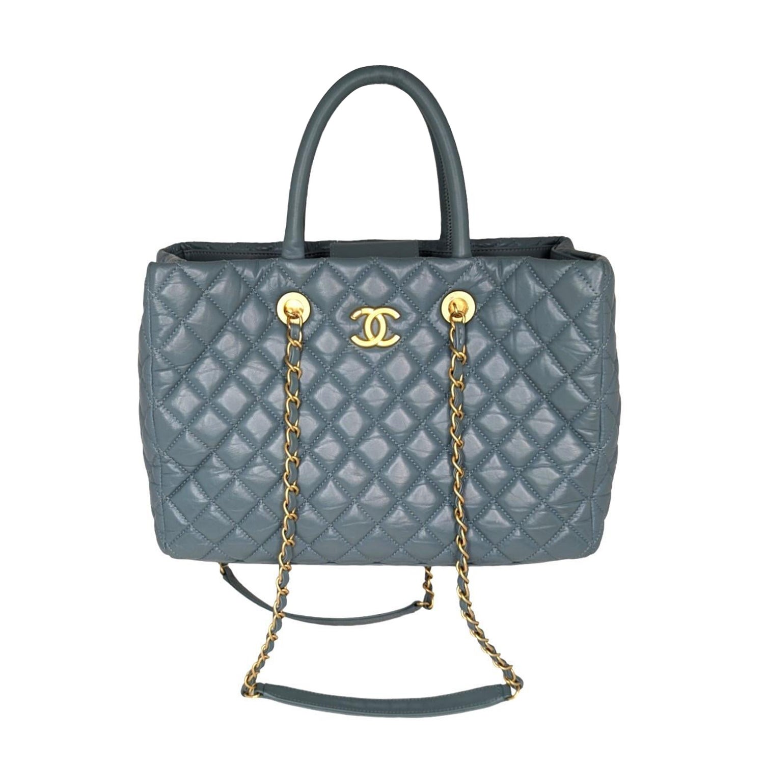 Chanel - Grand sac de shopping Coco Allure en cuir de veau vieilli en vente