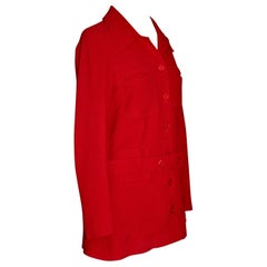 Henri Bendel "Limited Editions" French Red Wool Jacket with Belt