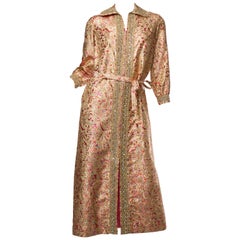 Late 1960s Gold Paisley Dress