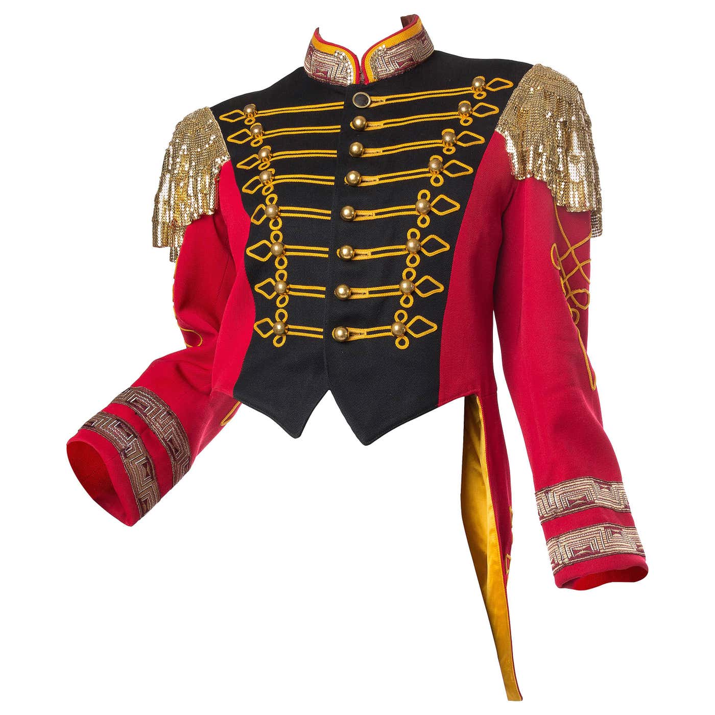 Vintage Military Band Jacket with Metal Mesh Details at 1stDibs