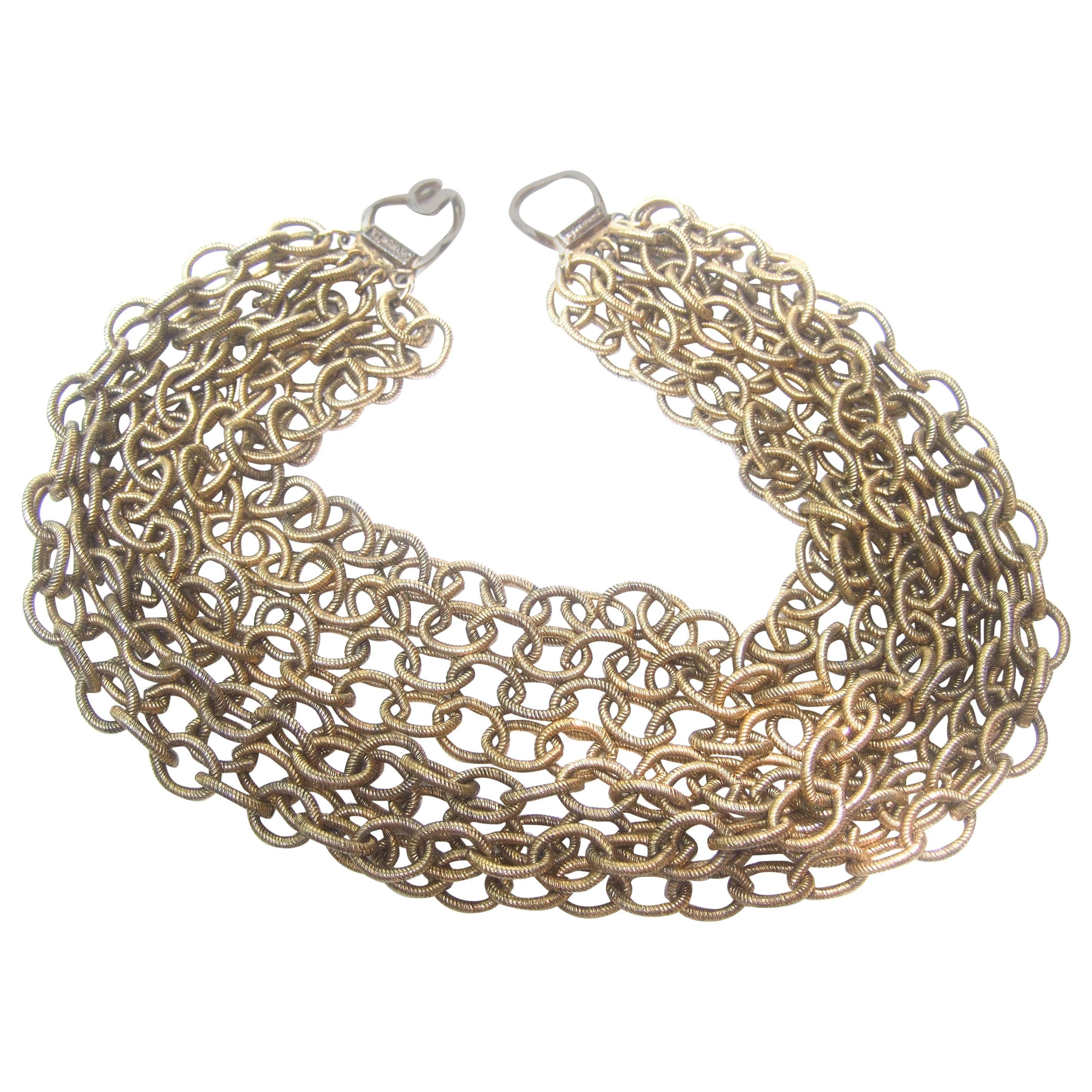 Bold Gilt Choker Chain Necklace Designed by R J Graziano   