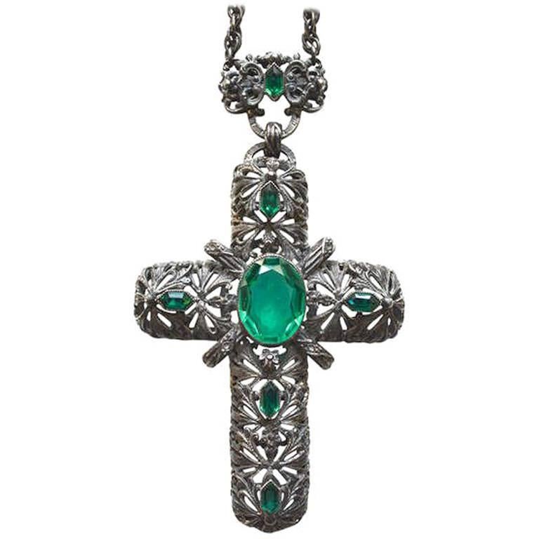 Joseff of Hollywood Cross Necklace For Sale