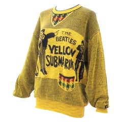 Carlo Colucci Gelber Pullover mit Beatles-Motiv