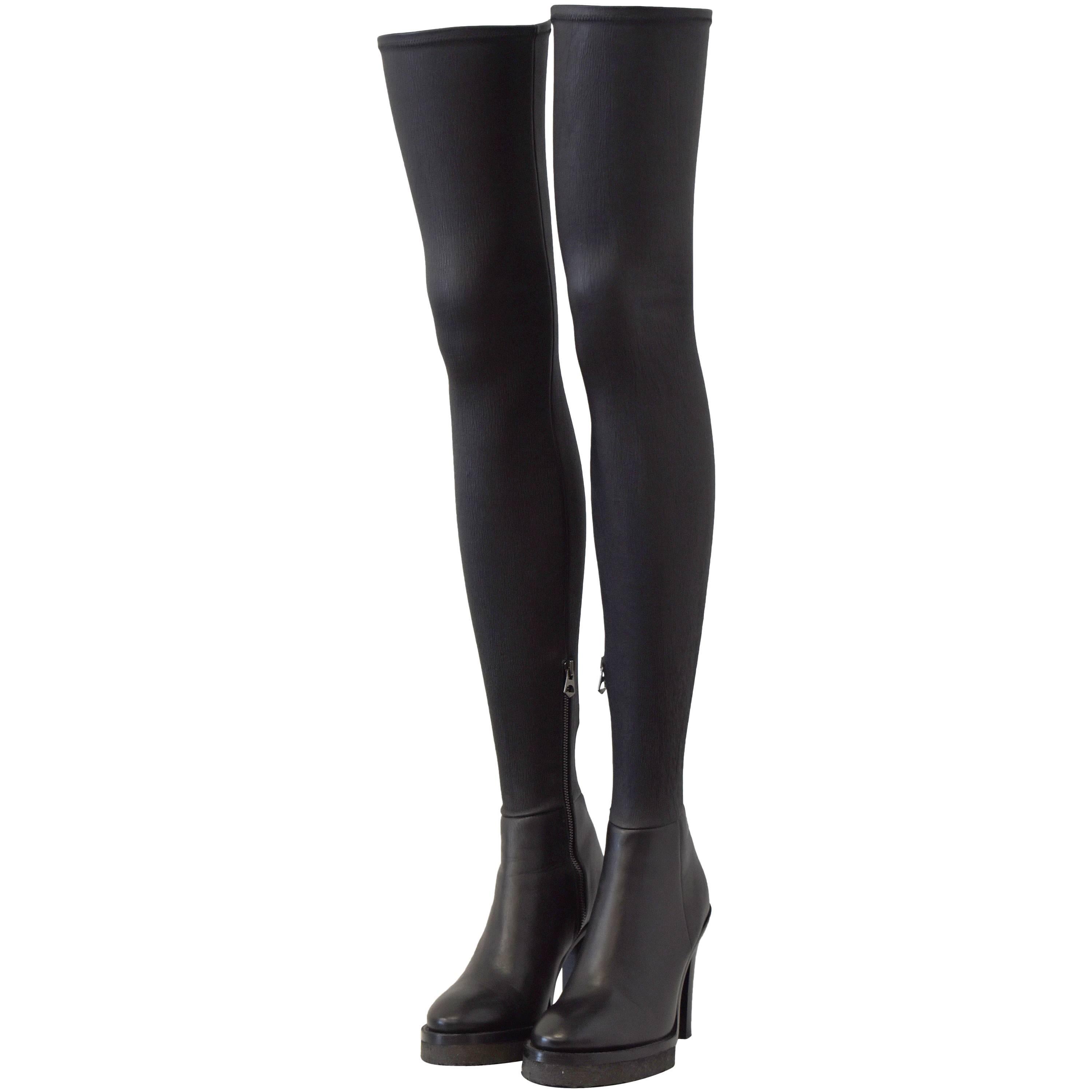 Acne Studios Revery Over The Knee Leather Boots UK Size 6, EU Size 39