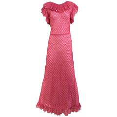 Vintage 1930s Pink silk dress