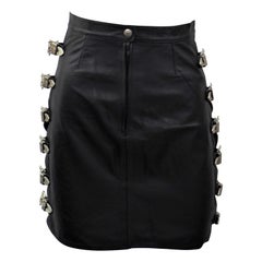 Marley black leather skirt