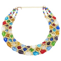 Vintage multicoloured stones necklace