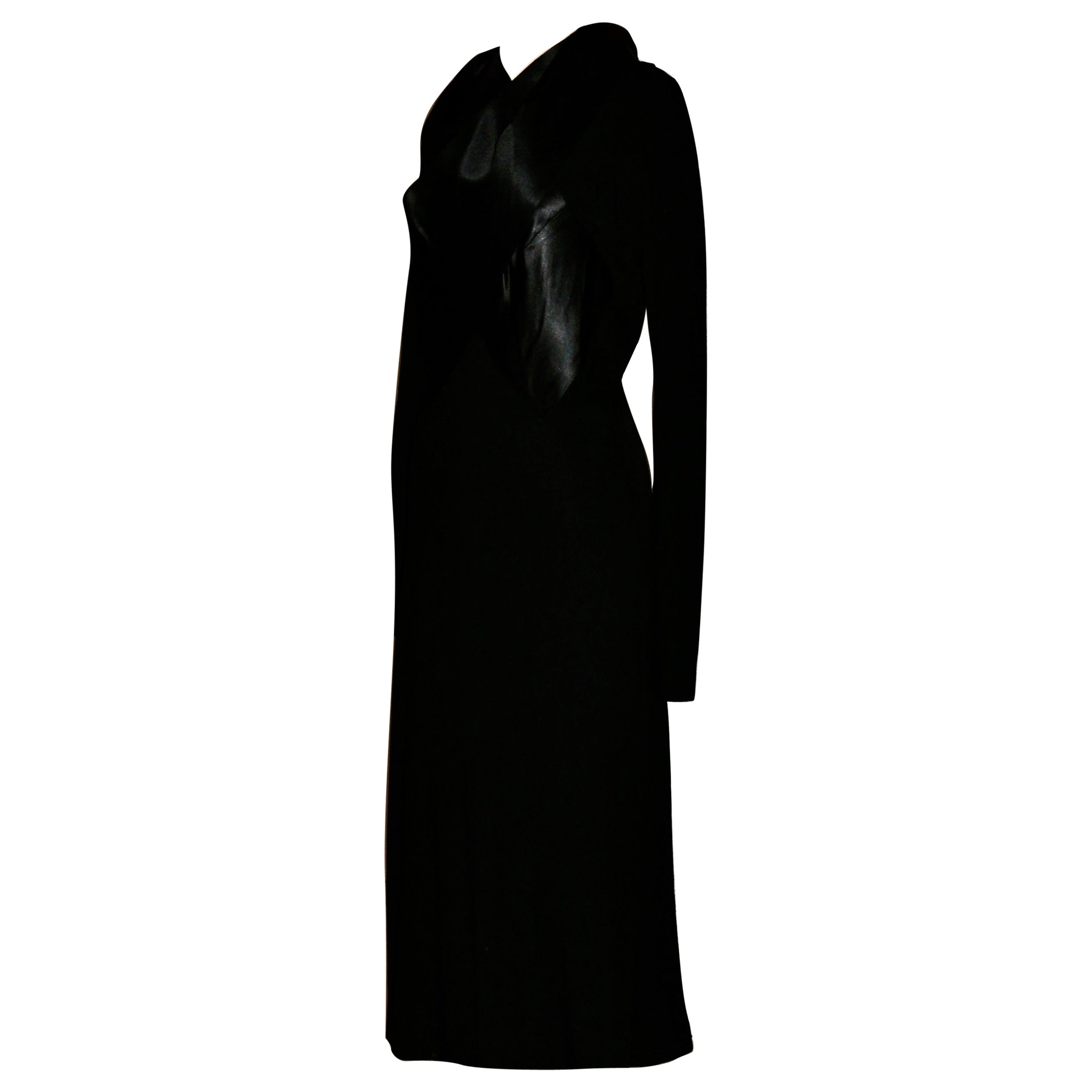 France Vramant Black Crepe Silk Evening Gown, 1930's Paris  For Sale