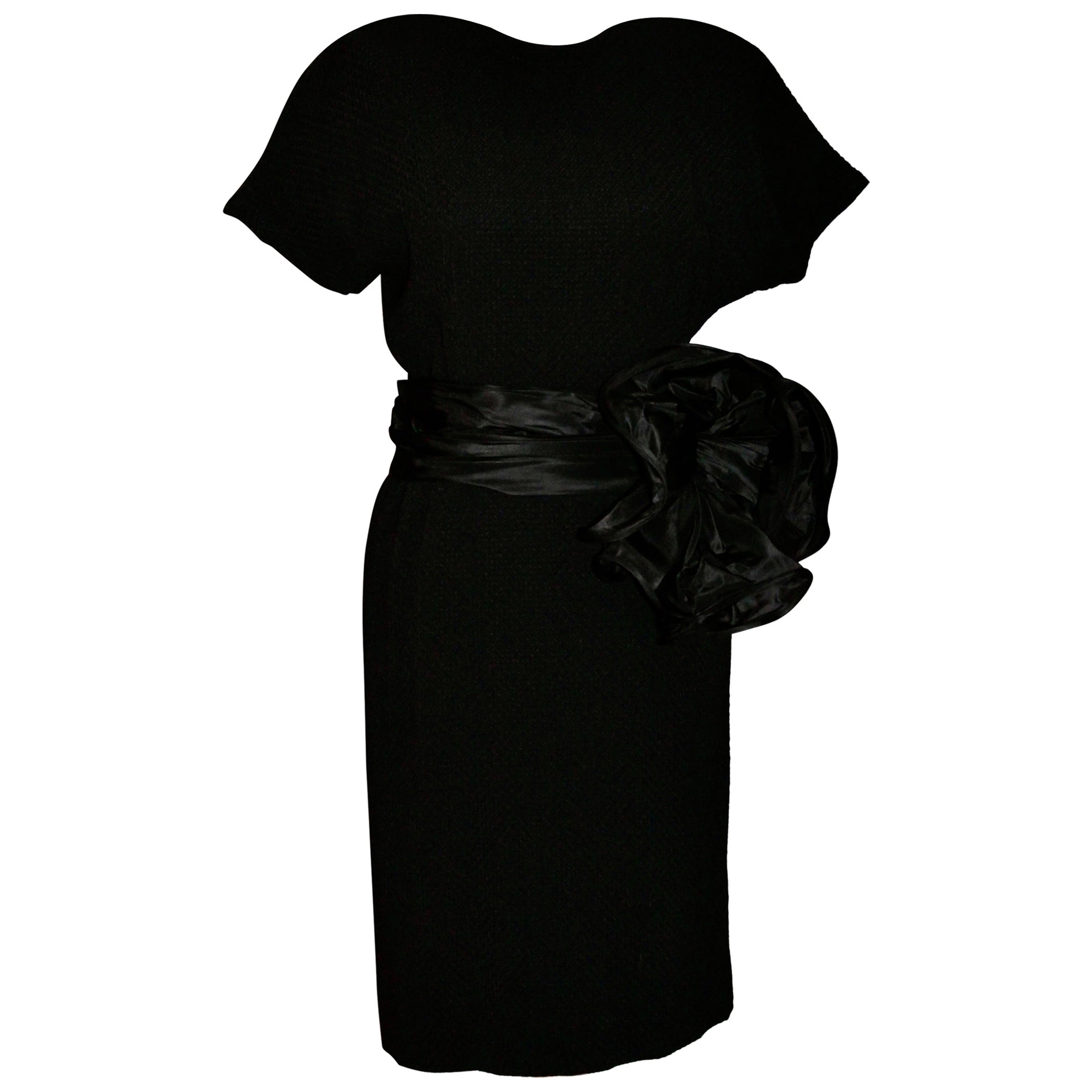 Yves Saint Laurent Rive Gauche Black Cocktail Dress For Sale