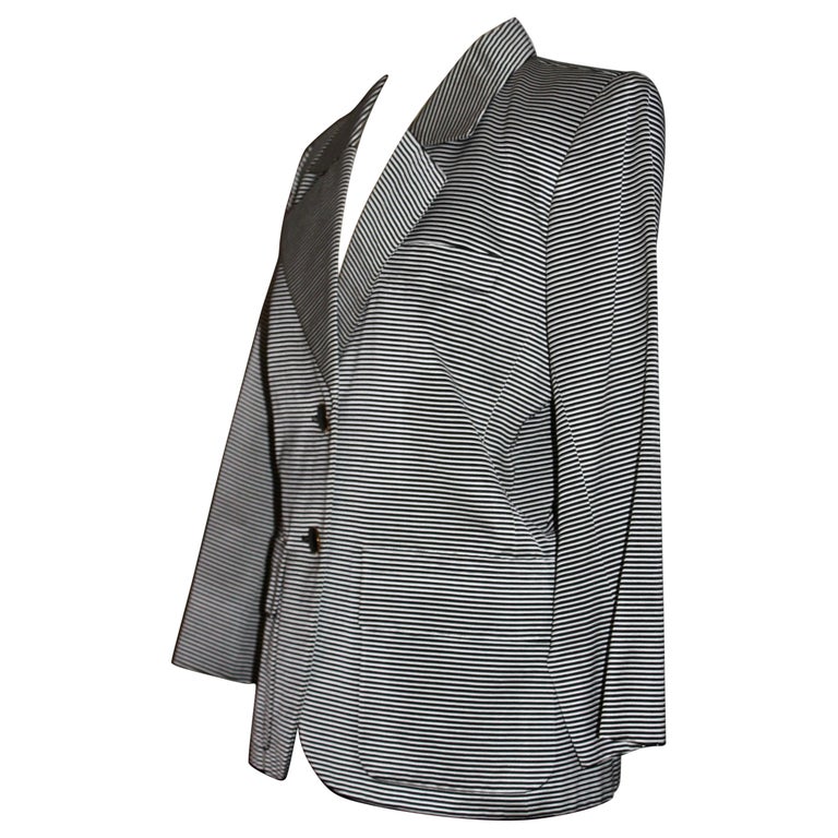 Yves Saint Laurent Rive Gauche Black/White Pin Striped Jacket For Sale ...