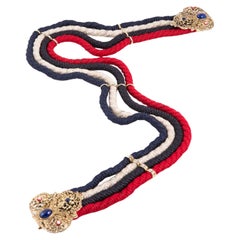 1991s Yves Saint Laurent YSL Catwalk Multicolour Braided Belt