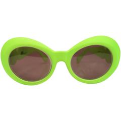 Vintage Gianni Versace Neon Green Cello Frame Sunglasses 